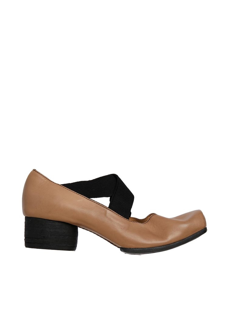 leather medium heel ballerina by Selfnex