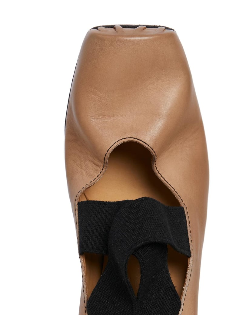 leather medium heel ballerina by Selfnex