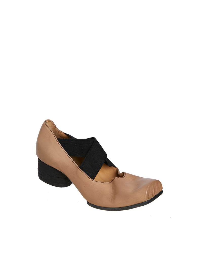 leather medium heel ballerina by Selfnex
