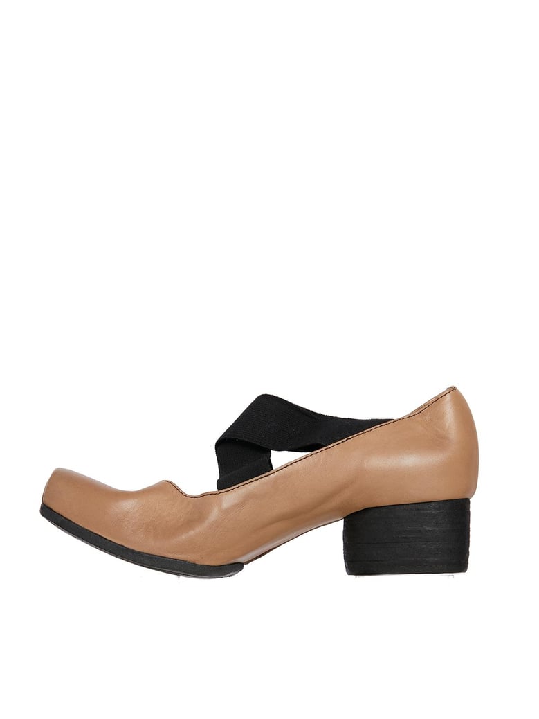 leather medium heel ballerina by Selfnex
