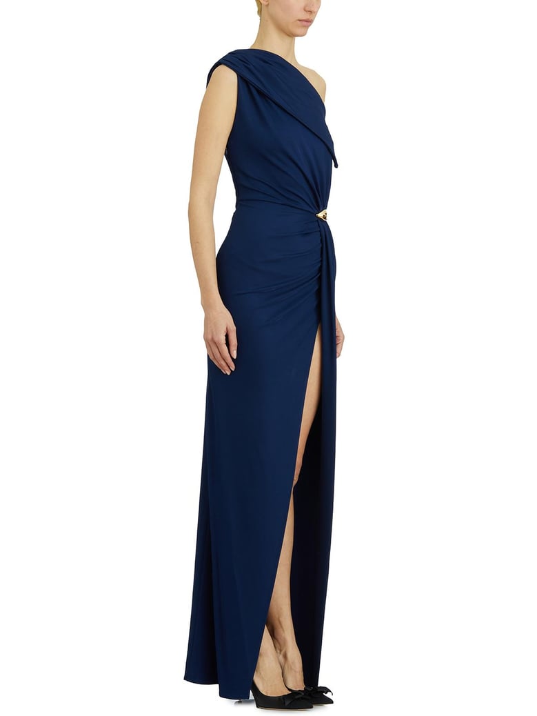 asymmetric red carpet dress by Selfnex