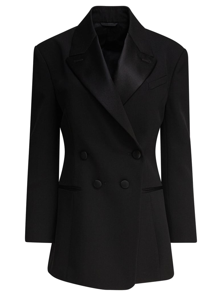 pleated double breasted blazer by Selfnex