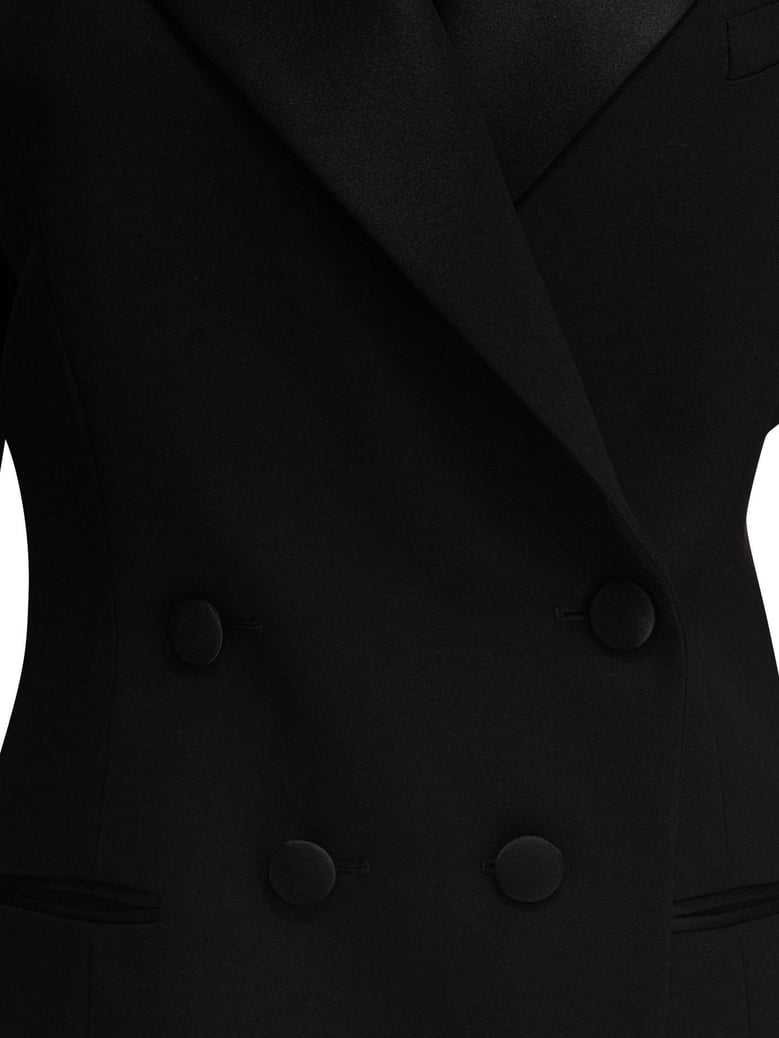 pleated double breasted blazer by Selfnex