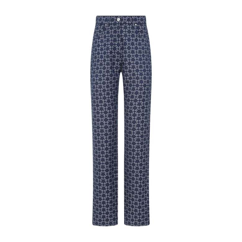 monogram denim jeans by Selfnex