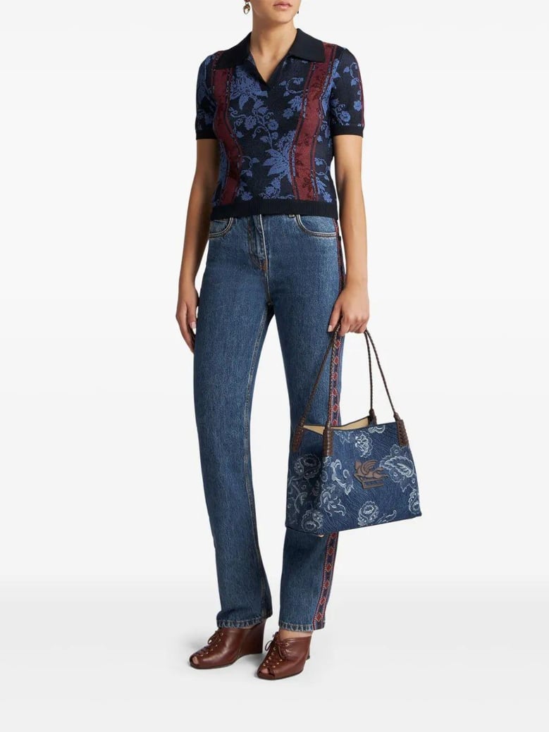 side appliqué jeans by Selfnex