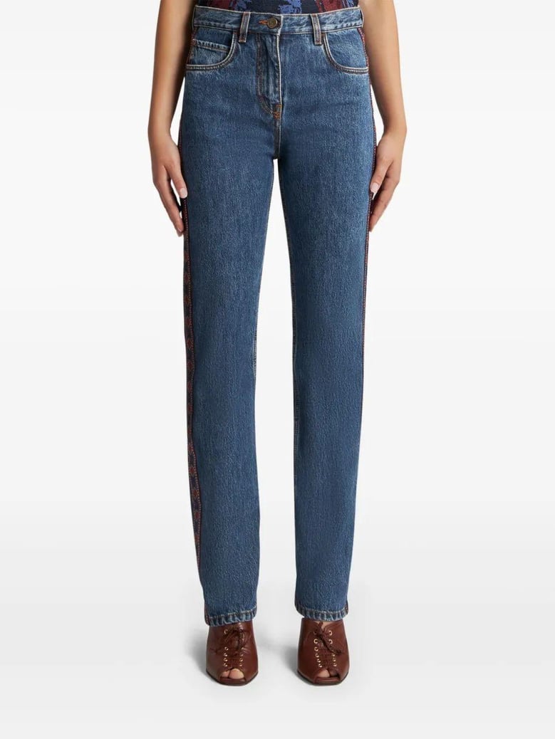 side appliqué jeans by Selfnex