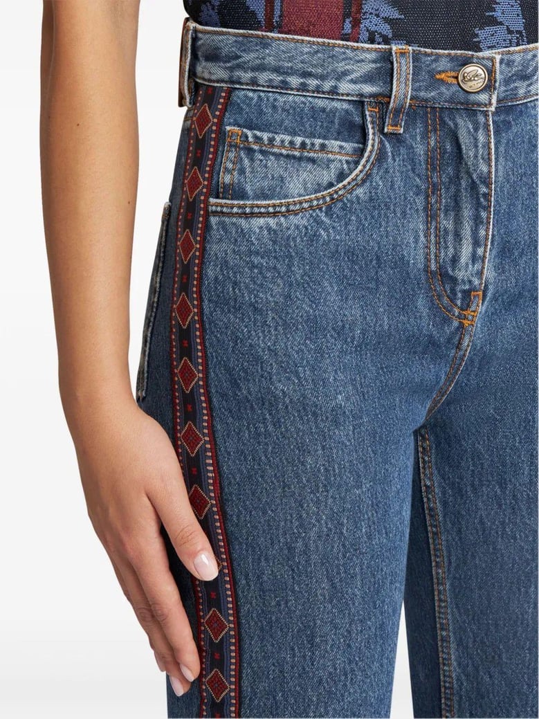 side appliqué jeans by Selfnex