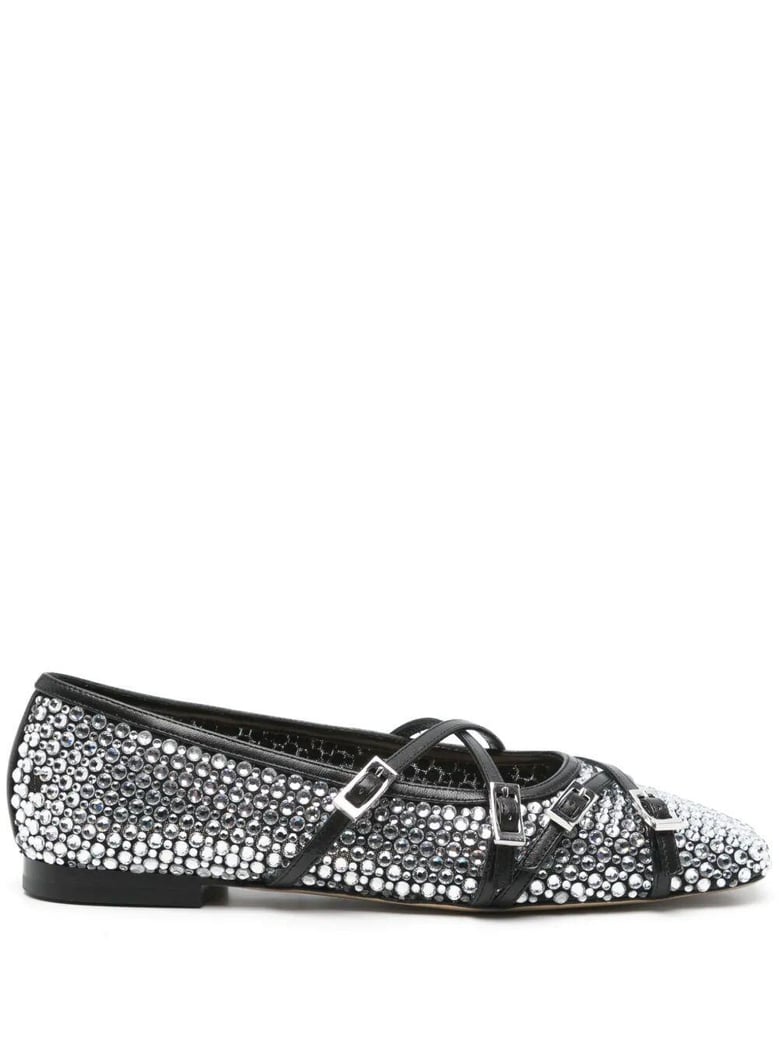 embellished fabric ballerinas by Selfnex