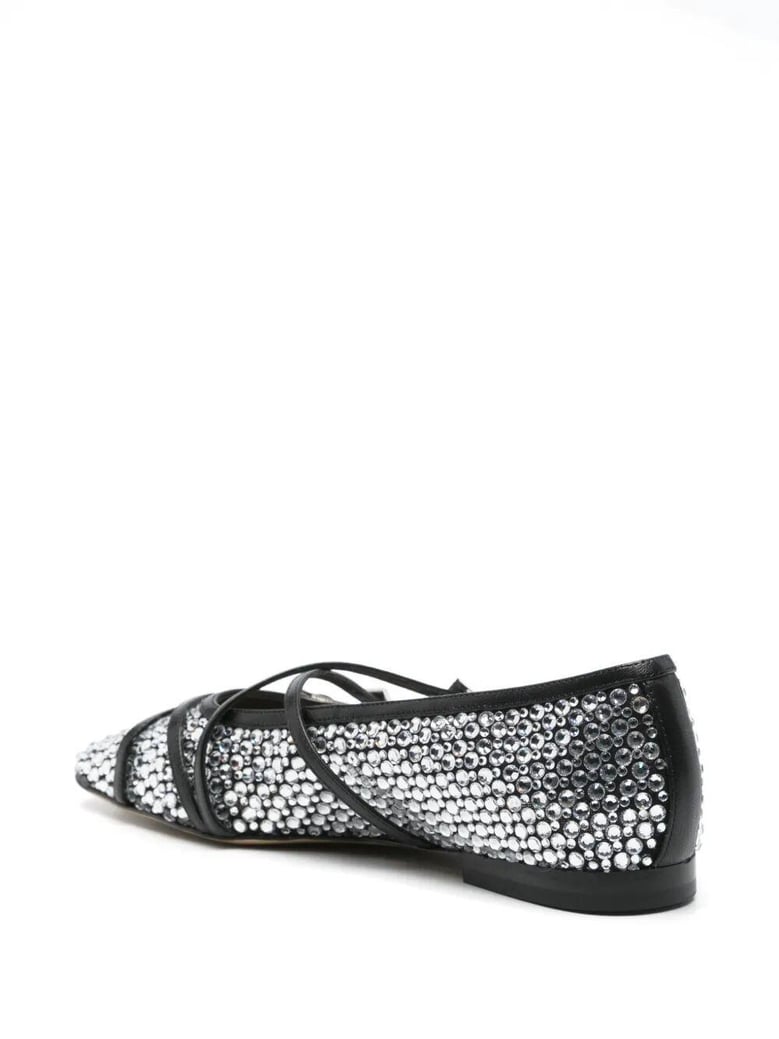 embellished fabric ballerinas by Selfnex