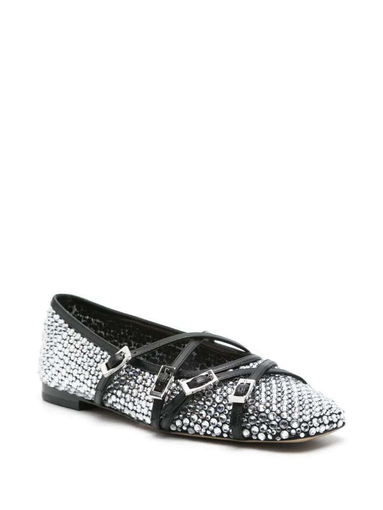embellished fabric ballerinas by Selfnex