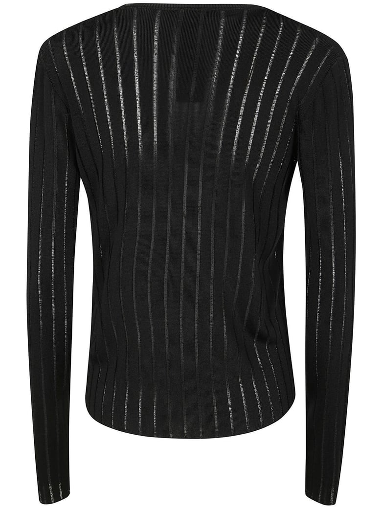 viscose crepe de chine v neck sweater by Selfnex