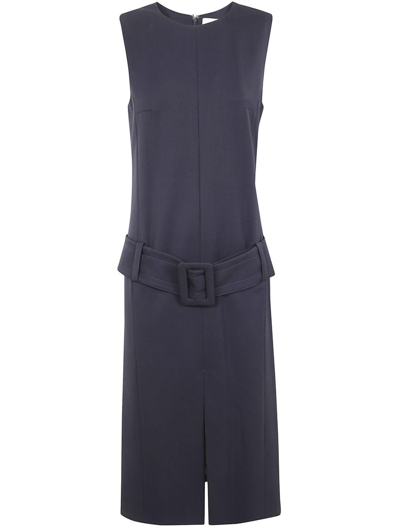 belted midi dress by Selfnex