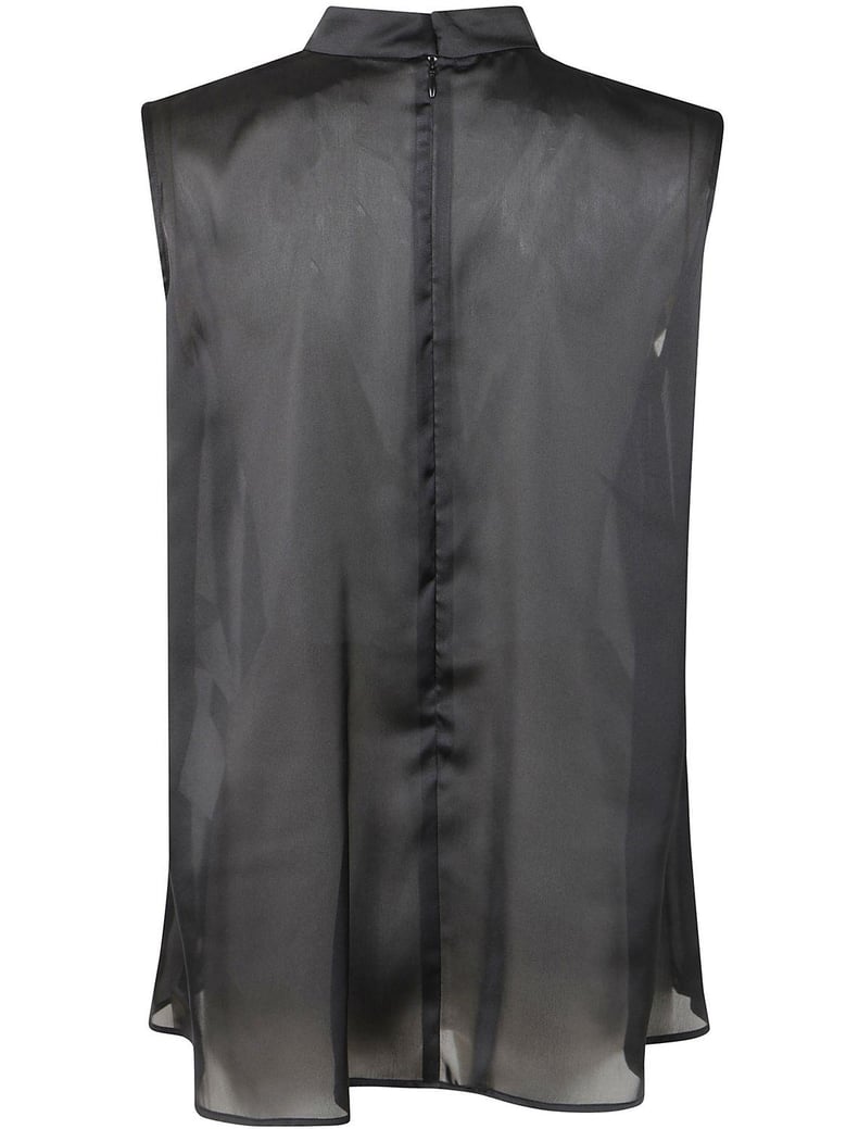 satin x chiffon pullover by Selfnex