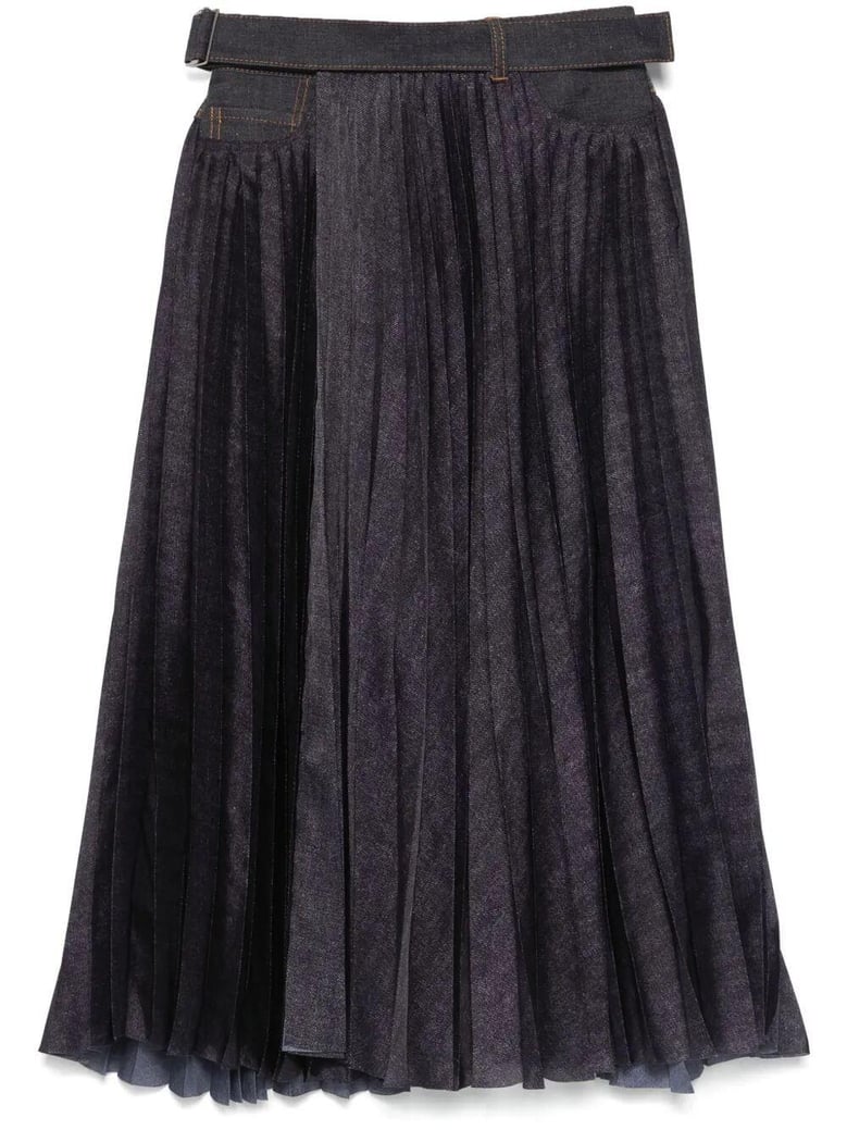 denim mix skirt by Selfnex