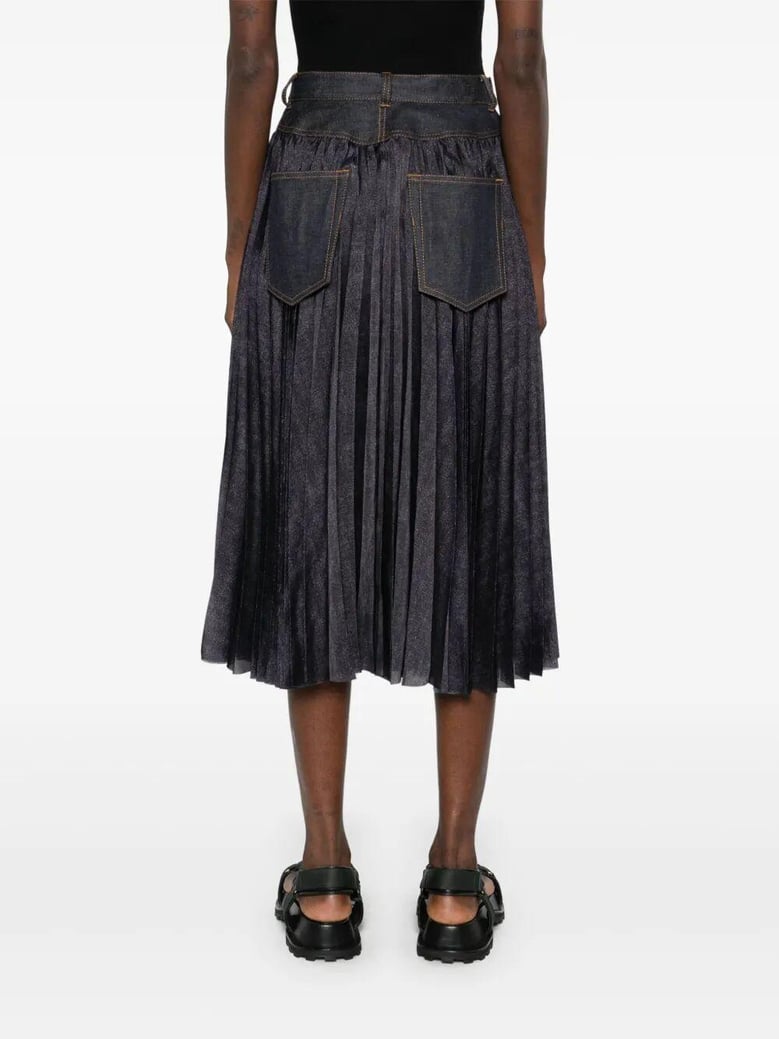 denim mix skirt by Selfnex