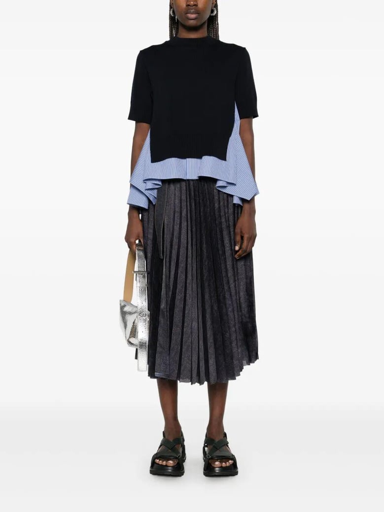 denim mix skirt by Selfnex