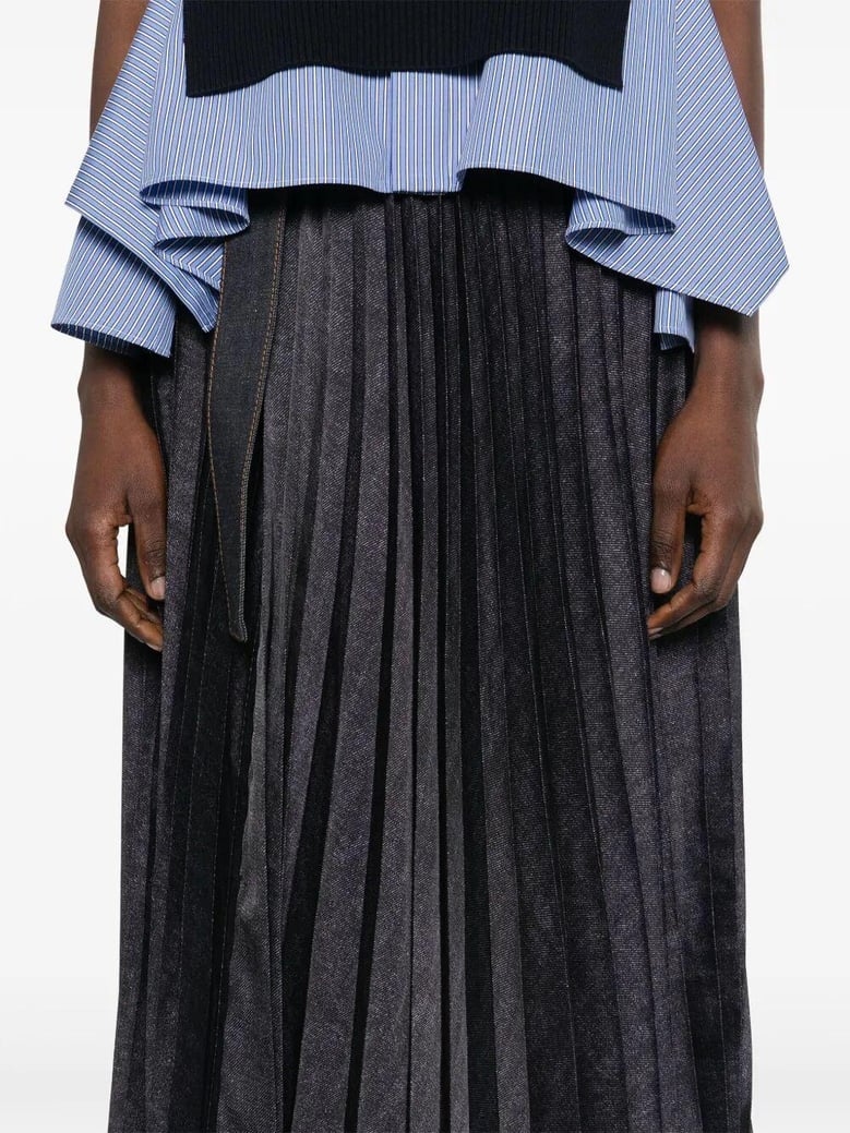 denim mix skirt by Selfnex