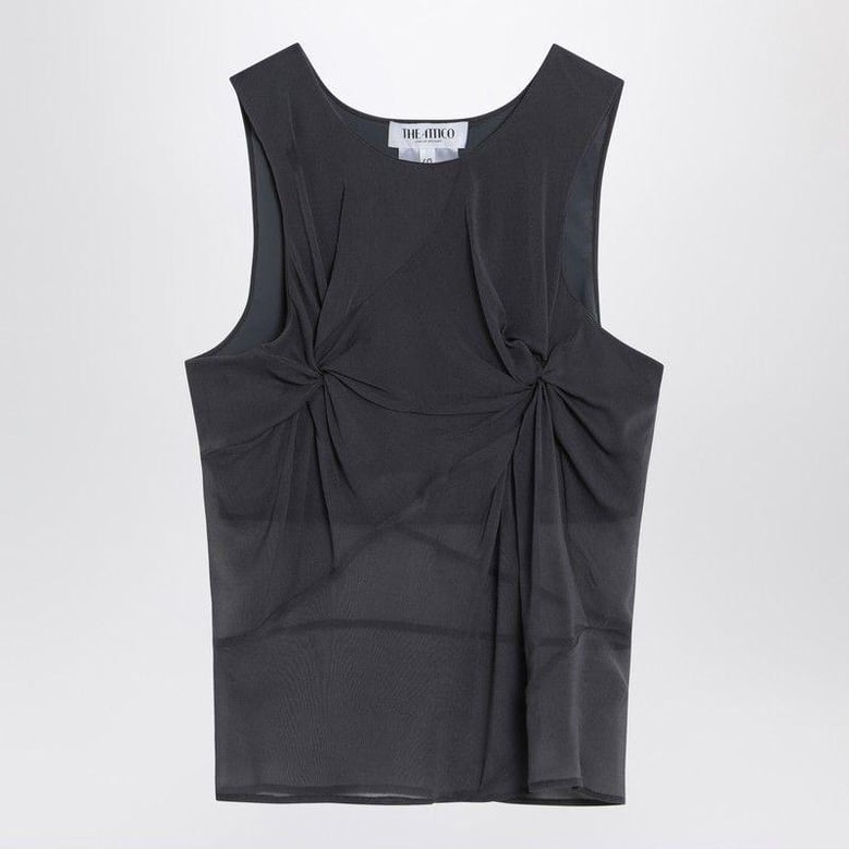 gray silk tank top by Selfnex