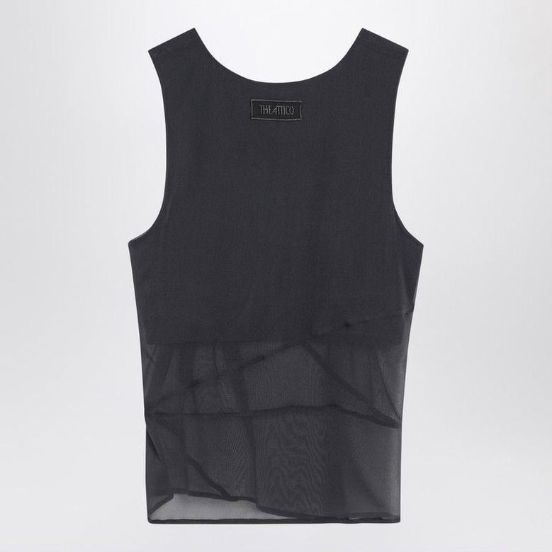 gray silk tank top by Selfnex