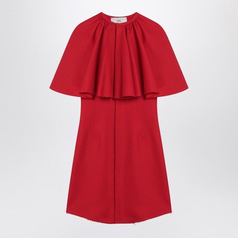 mini red wool dress by Selfnex