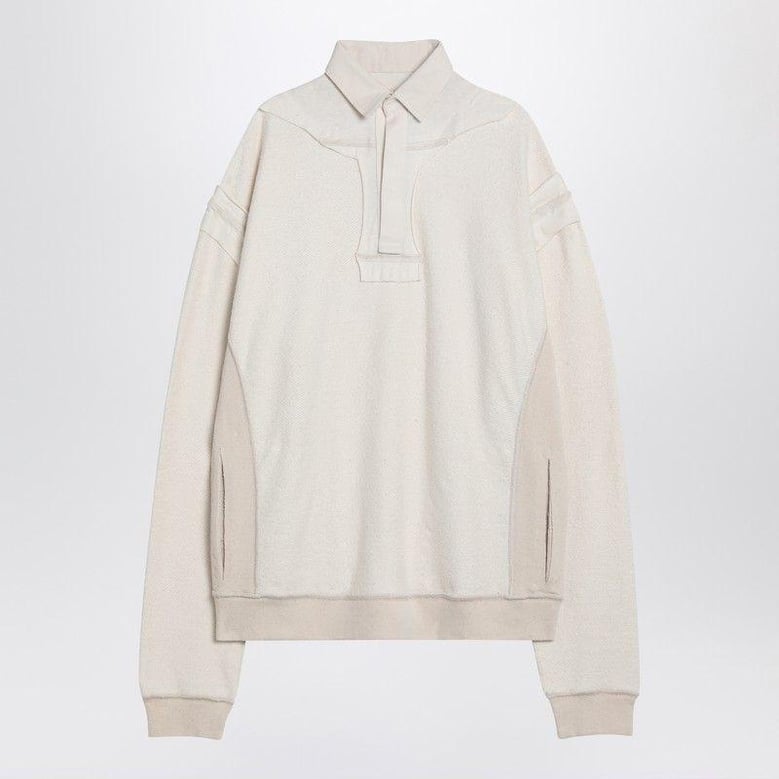 distressed-effect ecru sweatshirt by Selfnex