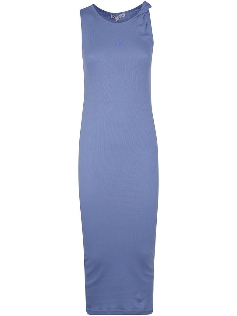 anchor embroidery twisted strap dress by Selfnex