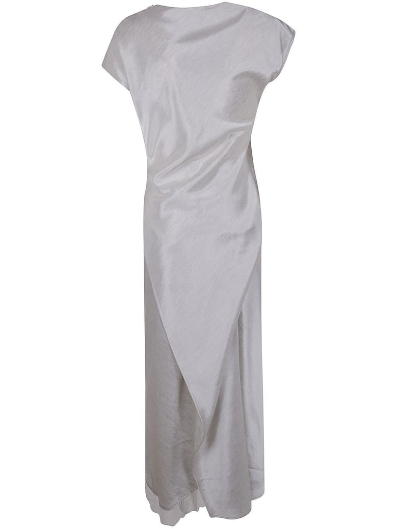 asymmetric lace trim layered dress by Selfnex