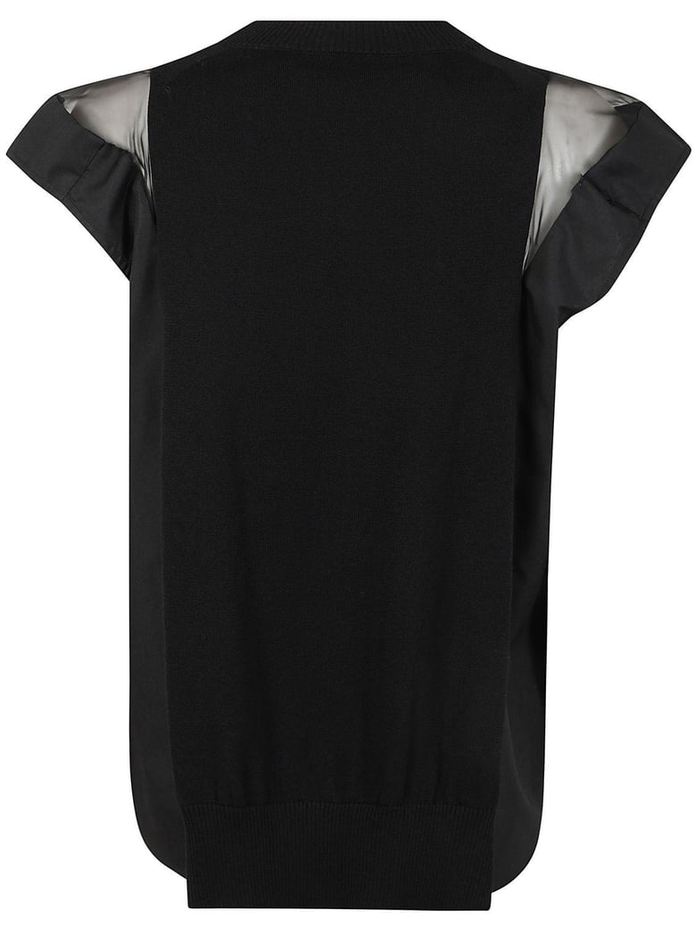 popeline x knit pullover by Selfnex