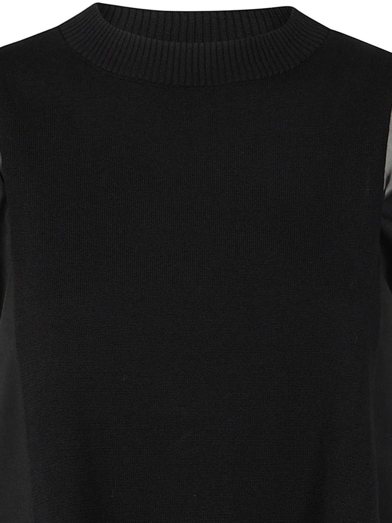 popeline x knit pullover by Selfnex