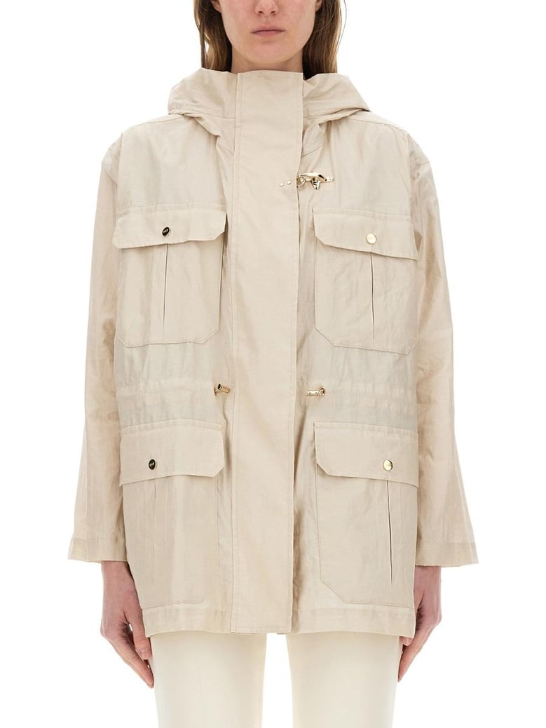 linen and cotton canvas parka by Selfnex