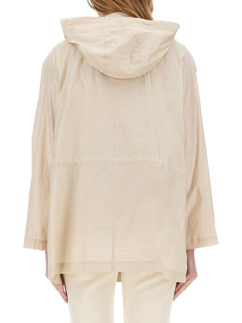 linen and cotton canvas parka by Selfnex