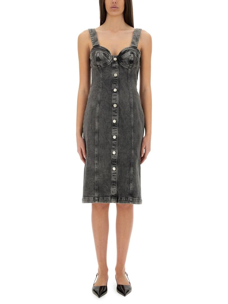 denim midi dress by Selfnex