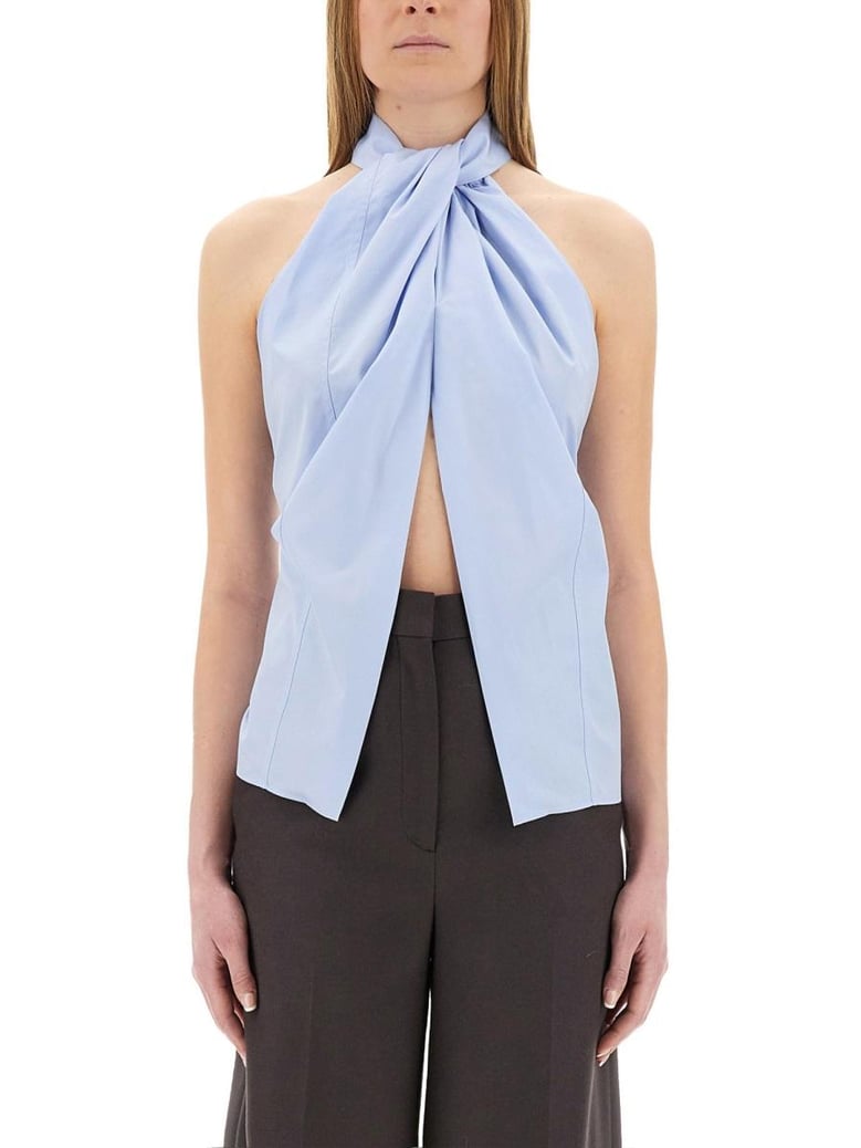 sleeveless top with panel by Selfnex