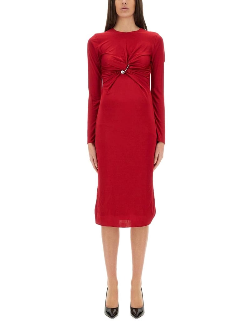 safety pin midi dress by Selfnex
