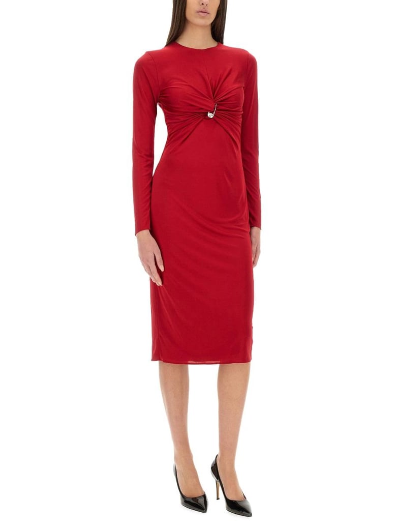 safety pin midi dress by Selfnex