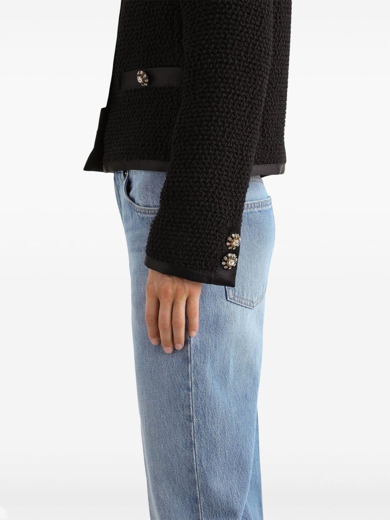 singlebreasted tweed bouclé short jacket by Selfnex