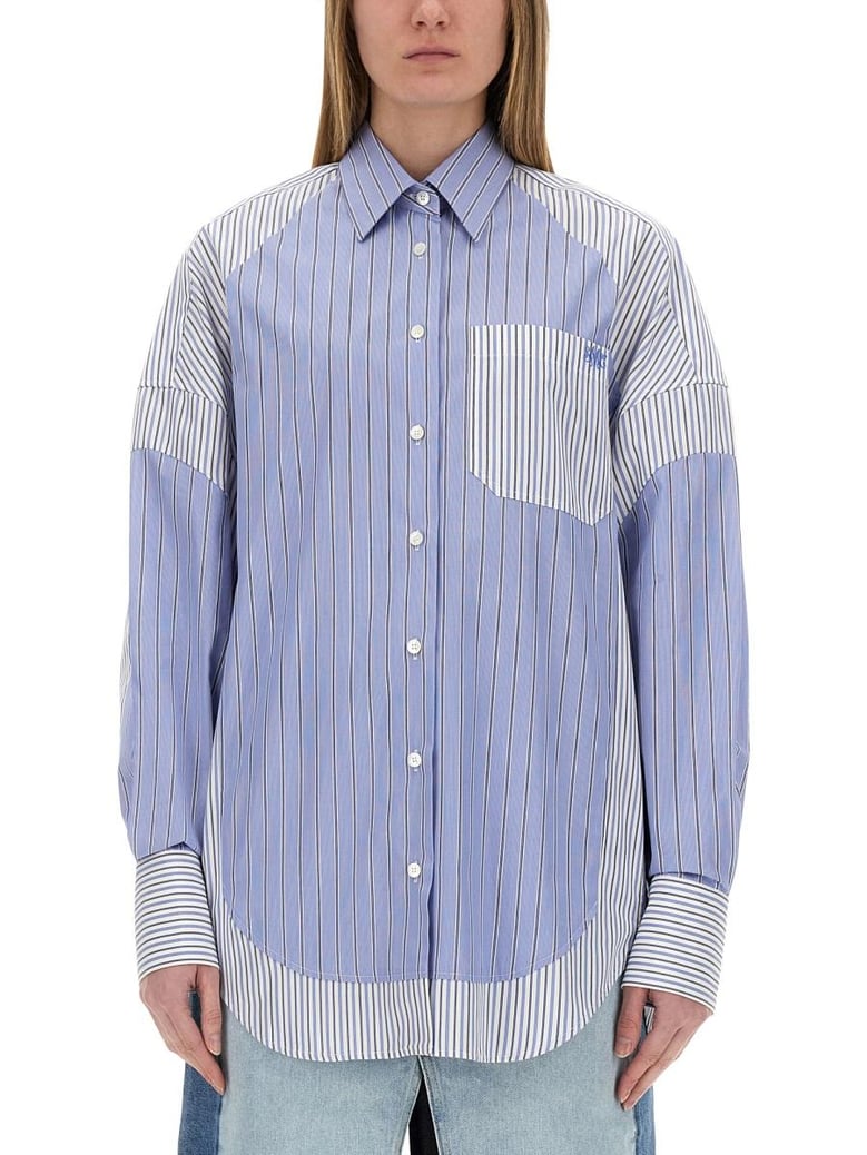 mixed stripe shirt by Selfnex