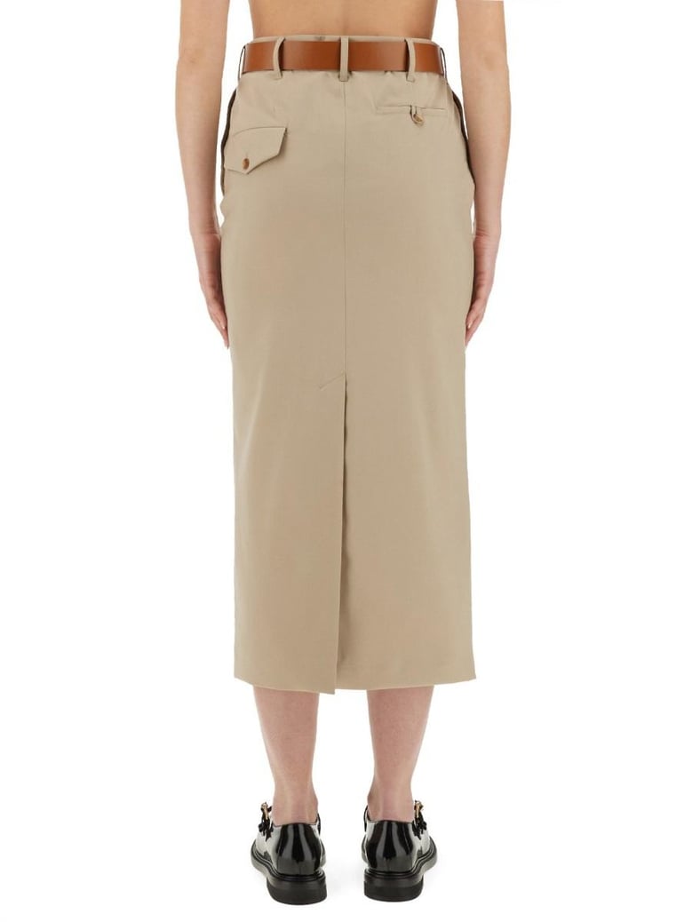 tailored twist long skirt by Selfnex
