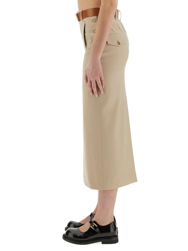 tailored twist long skirt by Selfnex