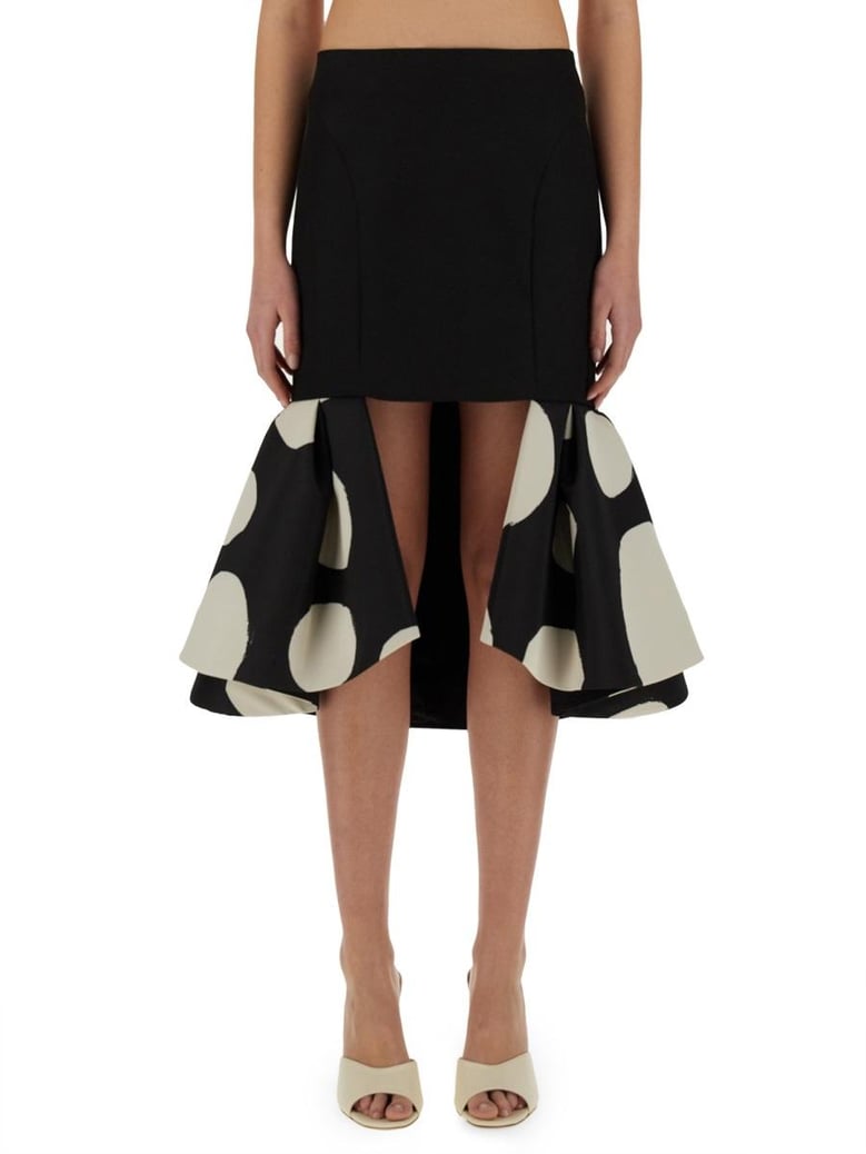 midi skirt with double ruffles by Selfnex
