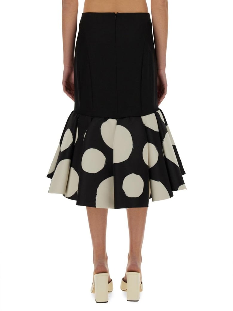 midi skirt with double ruffles by Selfnex