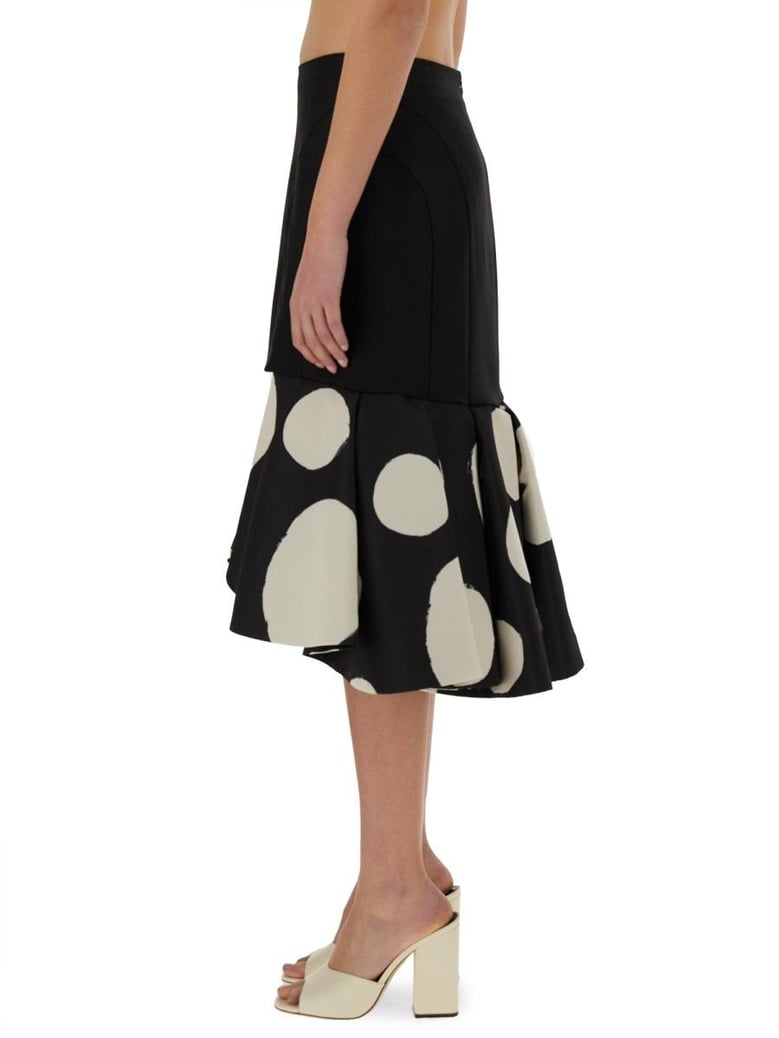 midi skirt with double ruffles by Selfnex
