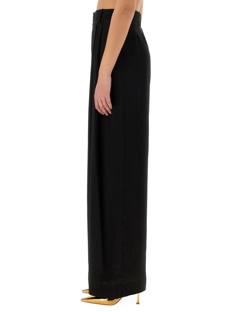 wideleg pants with pleat by Selfnex