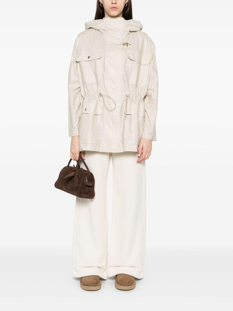 linen and cotton blend parka coat by Selfnex