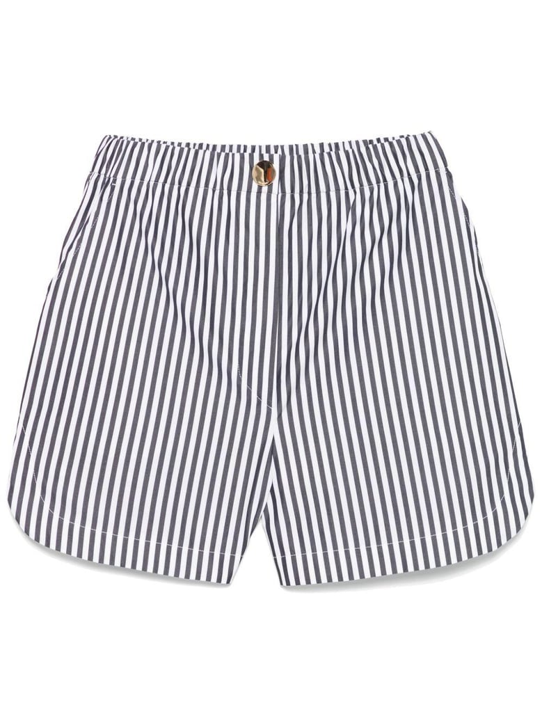 striped cotton shorts by Selfnex