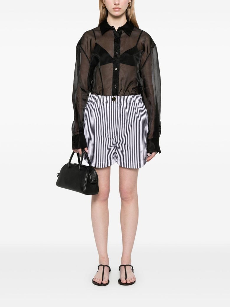 striped cotton shorts by Selfnex