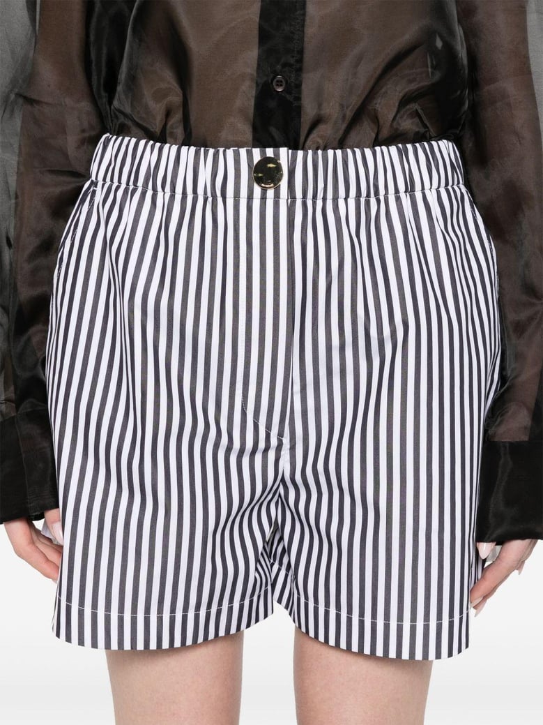 striped cotton shorts by Selfnex