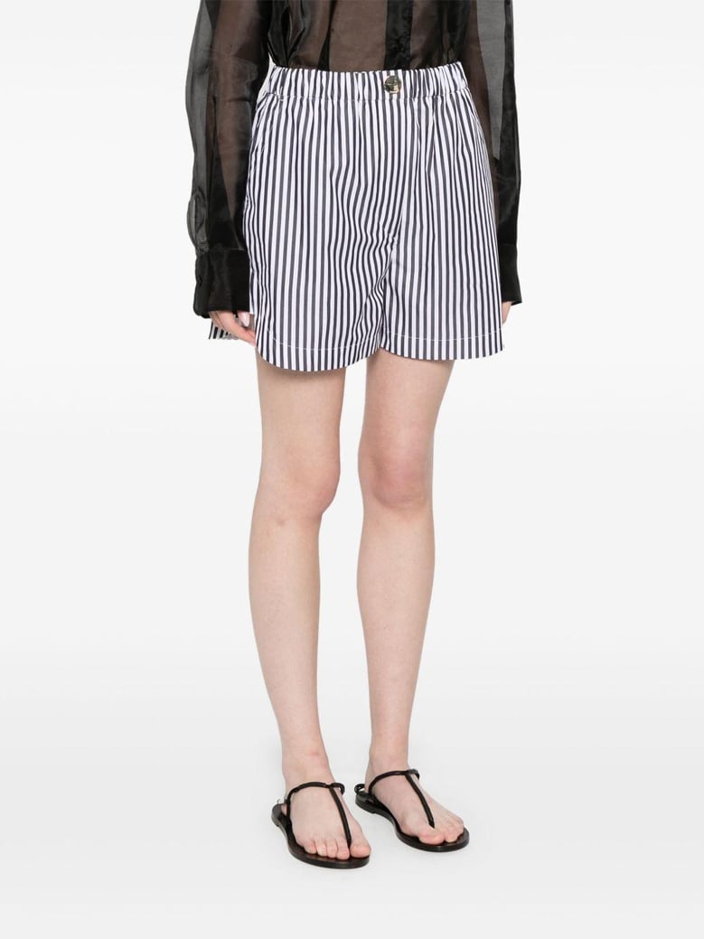 striped cotton shorts by Selfnex