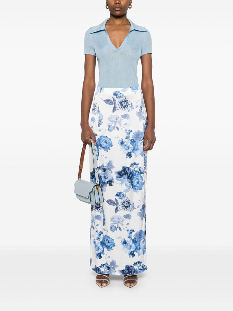 stephine printed long skirt by Selfnex