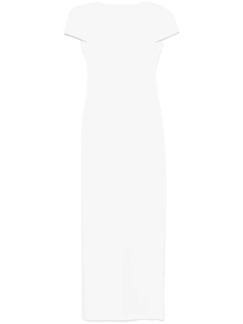 long basile dress with white neckline by Selfnex